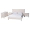 Baxton Studio Laria Modern White Teddy-Bear Fabric Queen Size 4-Piece Bedroom Set 253-13996-13998-13997-ZORO - alternate 1