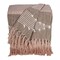 Homeroots 50" X 60" Brown and Tan Woven Cotton Striped Throw Blanket with Fringe and Embroidery 548939 - alternate 4