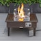 Leisuremod Walbrooke Outdoor Patio Aluminum Square Fire Pit Side Table with Lid and Fire Glass, Brown WBR-27-GL - alternate 6