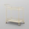 Homeroots 33" Gold And White Iron and Glass Rolling Bar Cart 551672 - alternate 3