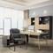 Simple Deluxe Office Chair No Wheels, Waiting Room Chairs, Leather Guest Chair with Padded Arms, Black, 2PK 3A88OPCHAIR61302PBLK - alternate 5