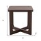 Homeroots 24" Brown Wood Square Cross Legs End Table 691645 - alternate 3