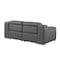 Homeroots 76in Dark Gray and Silver Italian Leather Power Reclining Loveseat 633749 - alternate 5