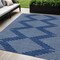 Homeroots 5' X 8' Navy Blue And Ivory Geometric Washable Indoor Outdoor Area Rug 598599 - alternate 1