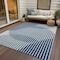 Homeroots 8' X 10' Blue And Ivory Geometric Washable Indoor Outdoor Area Rug 597616 - alternate 3