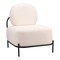 Homeroots 27" White And Black Sherpa And Upholstered Side Chair 572293 - alternate 1