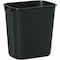 Rubbermaid Commercial Deskside 3 gal Rectangular Indoor Plastic Can, Black, None, Plastic, 8 1/4 in FG295500BLA - alternate 1