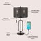 Jonathan Y Hank 27" 2-Light Industrial Farmhouse Iron LED Table Lamp with USB Charging Port, Oil Rubbed Bronze JYL1111A - alternate 3