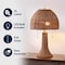 Jonathan Y Joanie 22" Bohemian Rustic Woven Rattan LED Table Lamp w/ Double Pull Chains, Dark Brown/Brass Gold JYL4040C - alternate 7