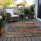 Homeroots 5' X 8' Fern Green Black And Terra Cotta Striped Washable Indoor Outdoor Area Rug 605980 - alternate 5