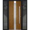 Vdomdoors Steel Door Deux 1744 Natural Oak 2 Sidelight Exterior Black Windows Stainless Inserts Single Modern DEUX1744EXD-OAKB-W16+36+16xH80-LH-O - alternate 5