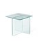 Homeroots 16" Clear Glass Square Cross Legs End Table 635685 - alternate 2