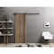 Sartodoors Sliding Barn Door with Hardware, Planum 0011 Walnut and Aluminum Strips, 6.6FT Rail Hangers Sturdy PLANUM0011BD-B-WLN-24 - alternate 1