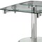 Homeroots 40" Clear and Silver Glass and Metal Self-Storing Leaf Motion Extendable Dining Table 555156 - alternate 4