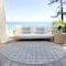 Homeroots 8' Gray And Ivory Round Geometric Washable Indoor Outdoor Area Rug 596191 - alternate 5