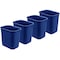Acrimet Wastebasket, Deskside Bin, 6.75 Gallon/ 27 Quart/ 24 Liter (Plastic) (Blue Color), 4PK 577.4 - alternate 1