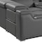 Homeroots Dark Gray Italian Leather Power Reclining U Shaped Eight Piece Corner Sectional With Console 632567 - alternate 4