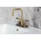 Kingston Brass Knurled Double-Handle 4" Centerset Bathroom Faucet with Brass Pop-Up, Antique Brass KS6643KNL - alternate 3