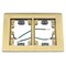Hubbell 2-Gang Flat Flange with Grounding Wire, Rectangular, 6.00 in X 4.85 in, Brushed Brass SB3084W - alternate 1