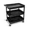 Luxor Utility Cart with Deep Lipped Plastic Shelves, 400 lb Load Capacity, 3 Shelves, 32 in L, 24 in W BKTC111GY - alternate 3