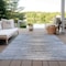 Homeroots 3' X 5' Sky Blue And Denim Blue Striped Washable Indoor Outdoor Area Rug 578004 - alternate 6