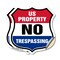Signmission No Trespassing Shield Sign U.S. Property, 12 inch X 12 inch, Vinyl Decal, 2PK SHI-D-2PACK-12-411 - alternate 1