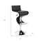 Homeroots Black and Silver Faux Leather and Metal Low Back Adjustable Height Bar Chair 555045 - alternate 3
