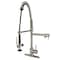 Kingston Brass Single-Handle Deck-Mount Pre-Rinse Kitchen Faucet with Pot Filler, Brushed Nickel LS8508DL - alternate 1