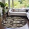 Homeroots 8' Brown Beige And Taupe Round Southwestern Washable Indoor Outdoor Area Rug 587808 - alternate 3