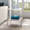 Homeroots 22" Nickel And Clear Glass And Steel Square End Table With Shelf 544179 - alternate 5