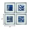 Homeroots 21" X 21" Silver Frame Indigo Batik Set Of 4, 4PK 365716 - alternate 4