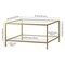 Homeroots 32" Gold Glass And Steel Square Coffee Table With Shelf 520951 - alternate 4