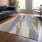 Homeroots 10' X 14' Taupe Tan And Blue Abstract Washable Indoor Outdoor Area Rug 601019 - alternate 3