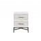 Homeroots 20" X 18" X 26" White And Black Wooden Nightstand 319111 - alternate 1