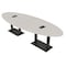 Skutchi Designs Oval Conference Table With Power Unit, 48 in W, 144 in L, Ivory HAR-OVL-48X144-DOU.BK-K458-EBLK - alternate 1