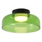 Jonathan Y Kalmar 12" Modern Minimalist Iron/Glass Dimmable Integrated LED Flush Mount, Green/Black JYL7153B - alternate 1