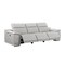 Homeroots 107" Light Gray Italian Leather Reclining Metal USB Sofa 720281 - alternate 5