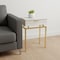 Homeroots 23" Gold And Beige Wood And Metal End Table With Drawer 333215 - alternate 2