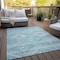 Homeroots 8' X 10' Aqua Turquoise And Ivory Southwestern Washable Indoor Outdoor Area Rug 588687 - alternate 2