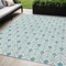 Homeroots 5' X 8' Teal Blue And Ivory Geometric Washable Indoor Outdoor Area Rug 595776 - alternate 1