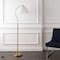 Jonathan Y Devon 60.5" Modern Glam Metal Arc LED Floor Lamp with Pleated Shade, Brass Gold/White JYL1148A - alternate 6