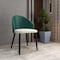 Leisuremod Paradiso Collection Modern Dining Seat in Green, with Light Grey Fabric Seat PC50GLGR - alternate 3
