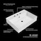 Whitehaus Collection 24 in Rectangular Wall Mount Basin with Widespread Faucet Drilling and Overflow B-AG61-3H - alternate 5
