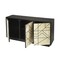 Homeroots 59in Natural and Black Sideboard with Three Doors 389757 - alternate 2