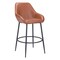 Homeroots Set of Two 30" Brown And Black Faux Leather And Steel Bar Height Bar Chairs 555707 - alternate 4