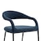 Homeroots Set of Two Blue And Black Upholstered Polyester Open Back Dining Arm Chairs 569423 - alternate 8