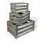 Homeroots Set of Three Gray Solid Wood And Metal Crate, 3PK 487690 - alternate 7