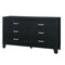 Homeroots 58" Black Wood Six Drawer Double Dresser 564679 - alternate 4