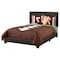 Homeroots Brown Solid and Manufactured Wood Full Upholstered Faux Leather Bed Frame 333278 - alternate 1
