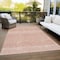 Homeroots 8' X 10' Salmon And Ivory Chevron Washable Indoor Outdoor Area Rug 612295 - alternate 3